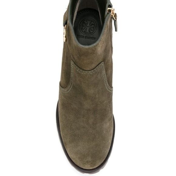 NEW TORY BURCH Sophie lug sole bootie Dark Green Boots‎ Shoes Womens Size 10.5 - Picture 4 of 4